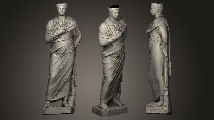 Статуи античные и исторические (Римлянин в плаще, STKA_0780) 3D модель для ЧПУ станка